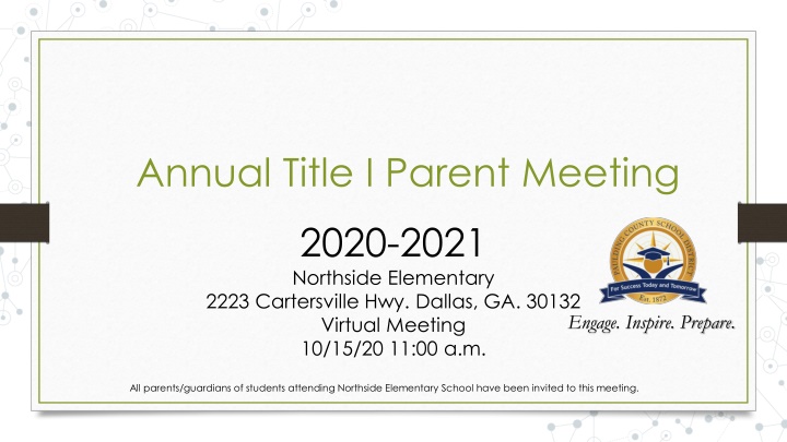 annual title i parent meeting n.w