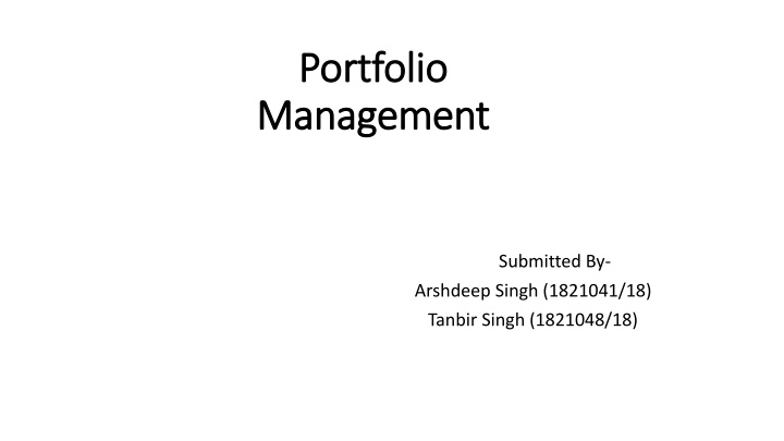 portfolio portfolio management management n.w