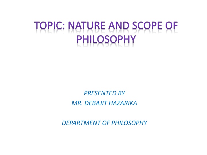 topic nature and scope of philosophy n.w