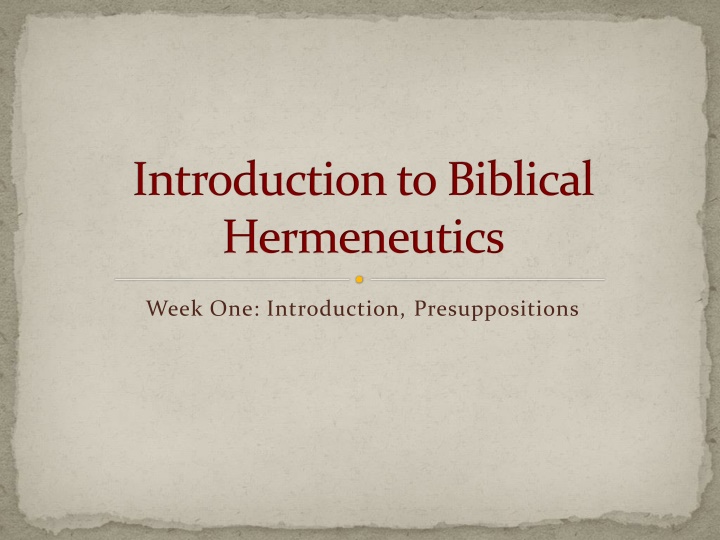 introduction to biblical hermeneutics n.w