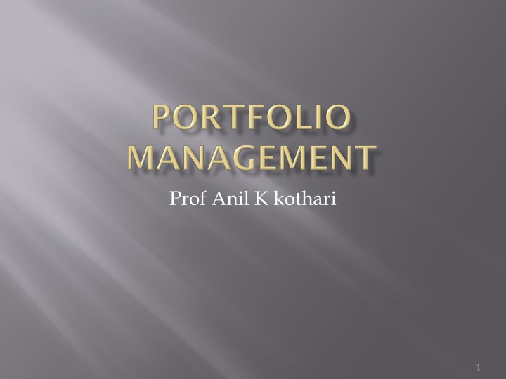 prof anil k kothari n.w