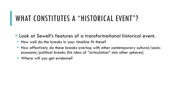 what constitutes a historical event n.w