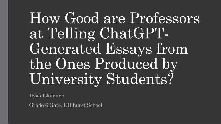 how good are professors at telling chatgpt n.w