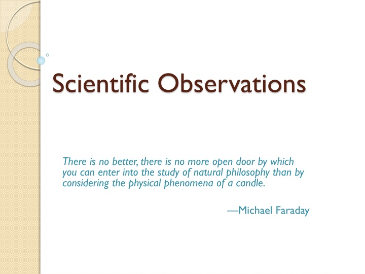 scientific observations n.w