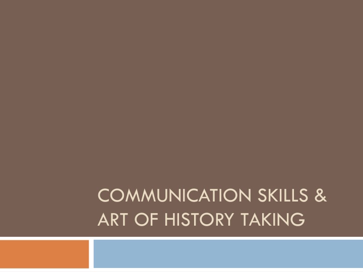 communication skills art of history taking n.w