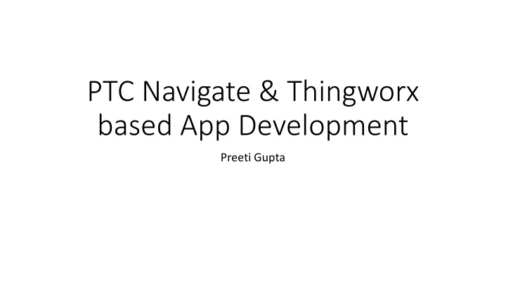 ptc navigate thingworx based app development n.w