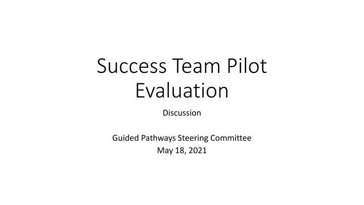 success team pilot evaluation n.w
