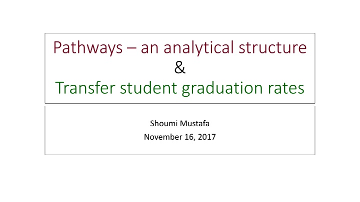 pathways an analytical structure transfer student n.w