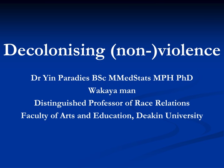 decolonising non violence n.w