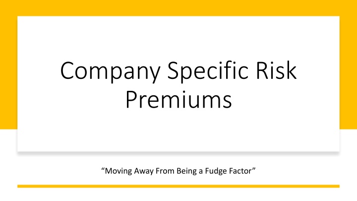 company specific risk premiums n.w