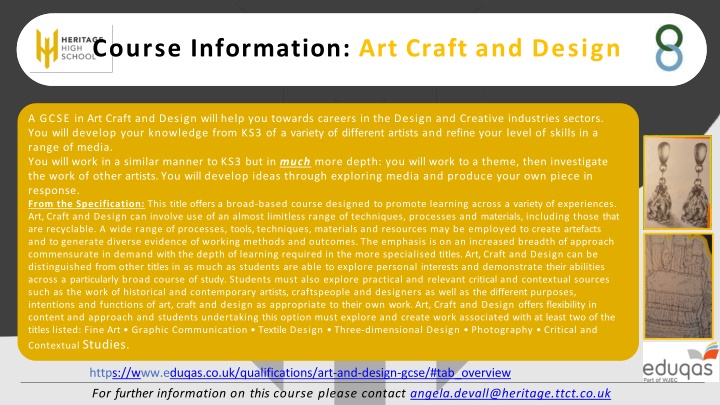 course information art craft and design n.w