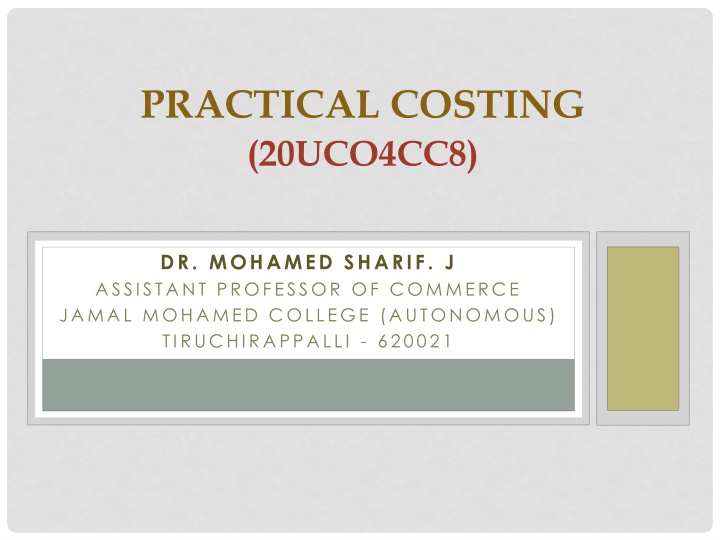 practical costing 20uco4cc8 n.w