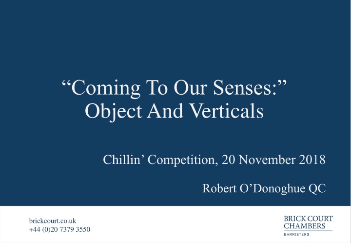 coming to our senses object and verticals n.w