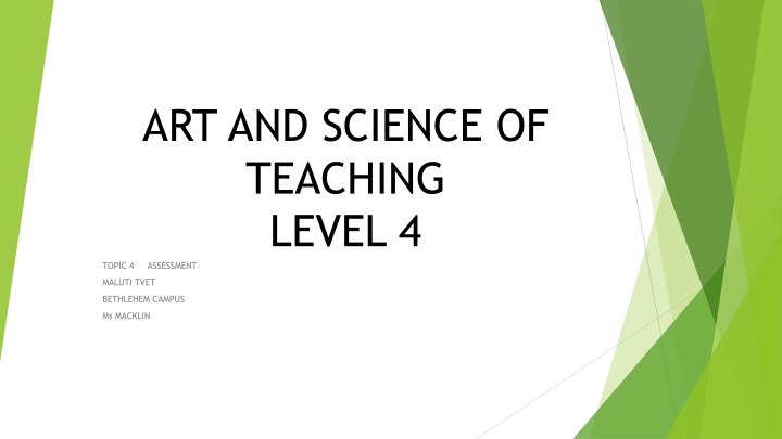 art and science of teaching level 4 topic n.w