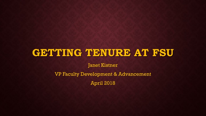 getting tenure at fsu n.w