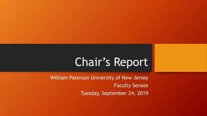 William Paterson University Faculty Senate Report