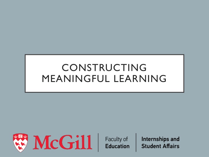 constructing meaningful learning n.w