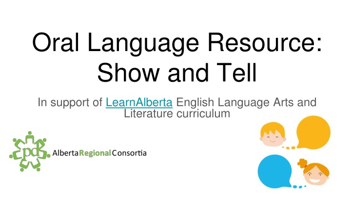 oral language resource show and tell n.w