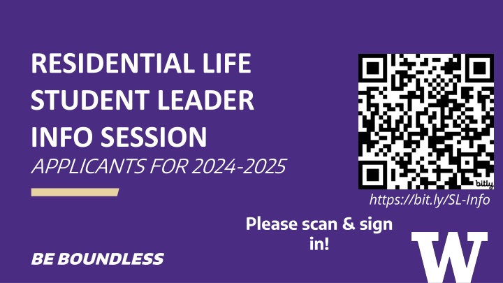 residential life student leader info session n.w