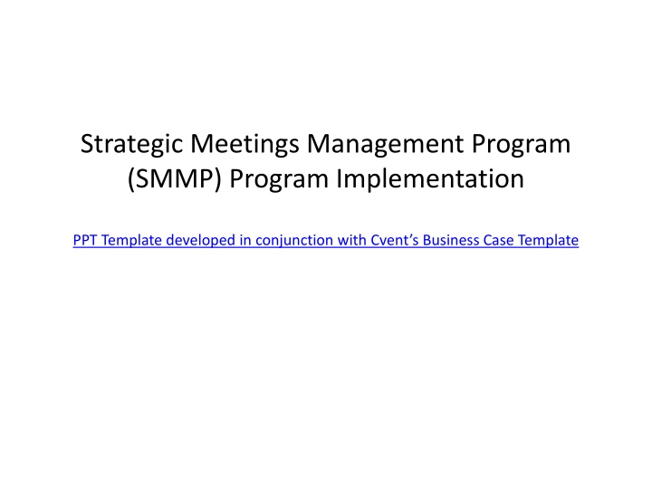 strategic meetings management program smmp n.w