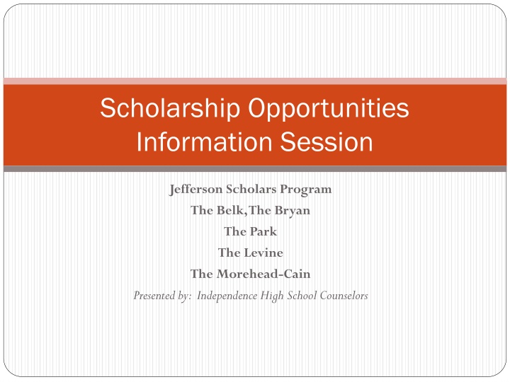 scholarship opportunities information session n.w