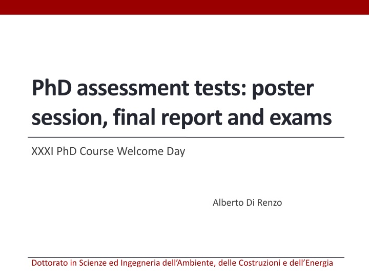 phd assessment tests poster session final report n.w