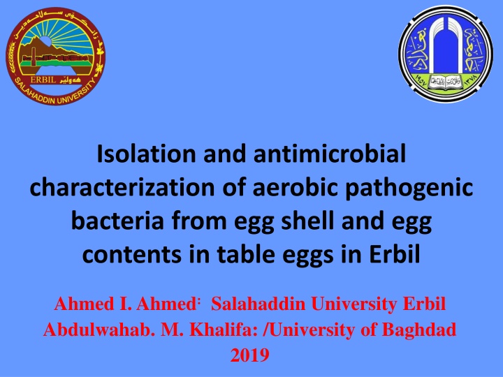 isolation and antimicrobial characterization n.w