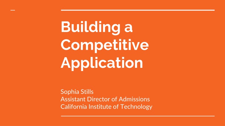 building a competitive application n.w