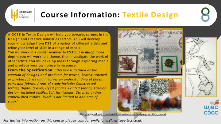 course information textile design n.w