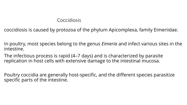 coccidiosis n.w