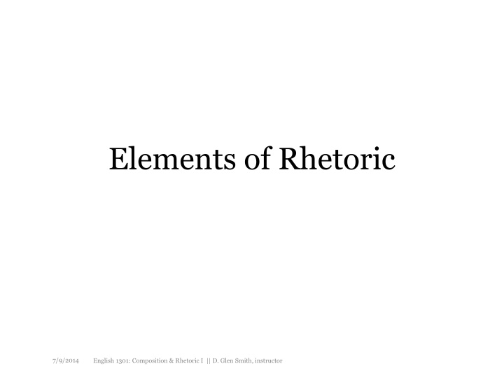 elements of rhetoric n.w