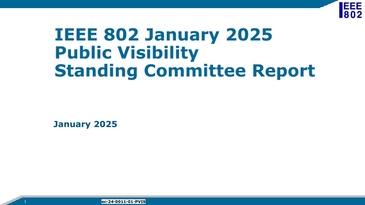 IEEE 802 January 2025 Public Visibility Standing Committee Report