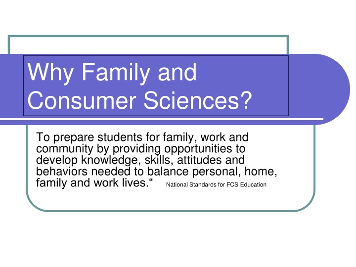 why family and consumer sciences n.w