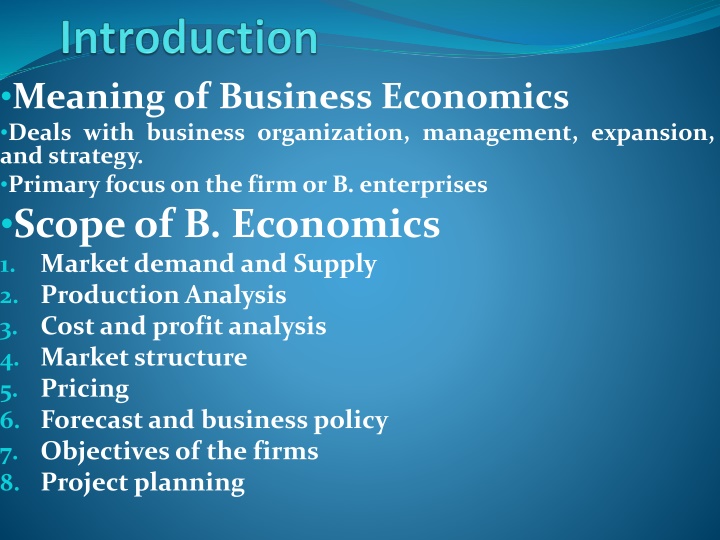 meaning of business economics deals with business n.w