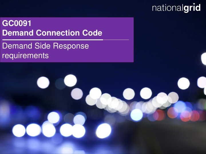 gc0091 demand connection code demand side n.w