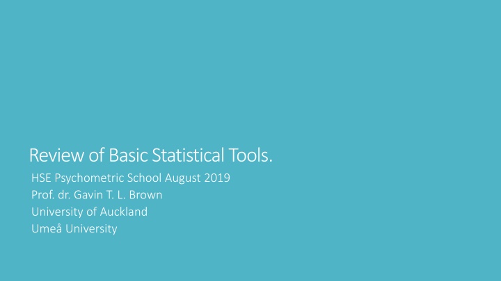 review of basic statistical tools n.w