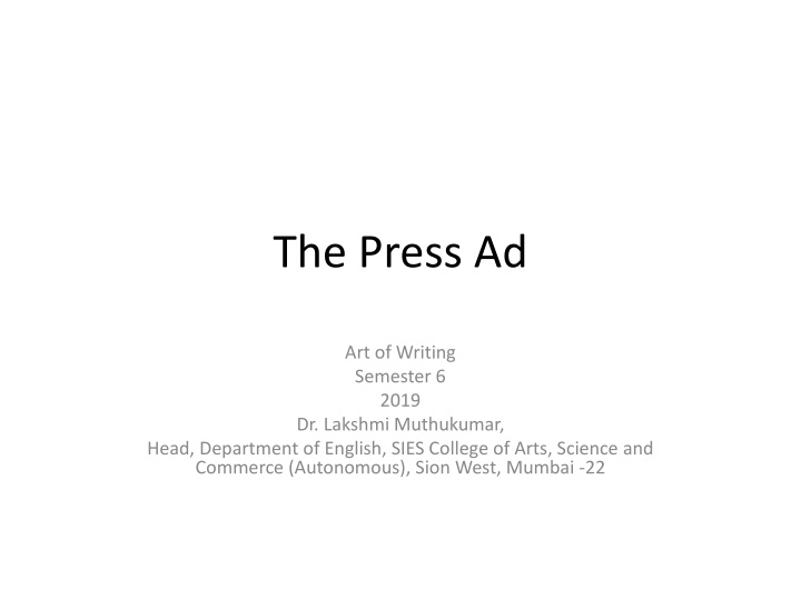 the press ad n.w
