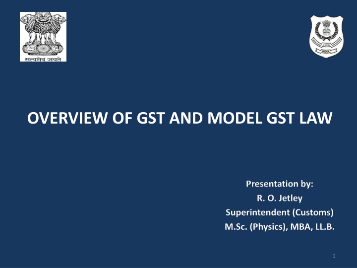 overview of gst and model gst law n.w