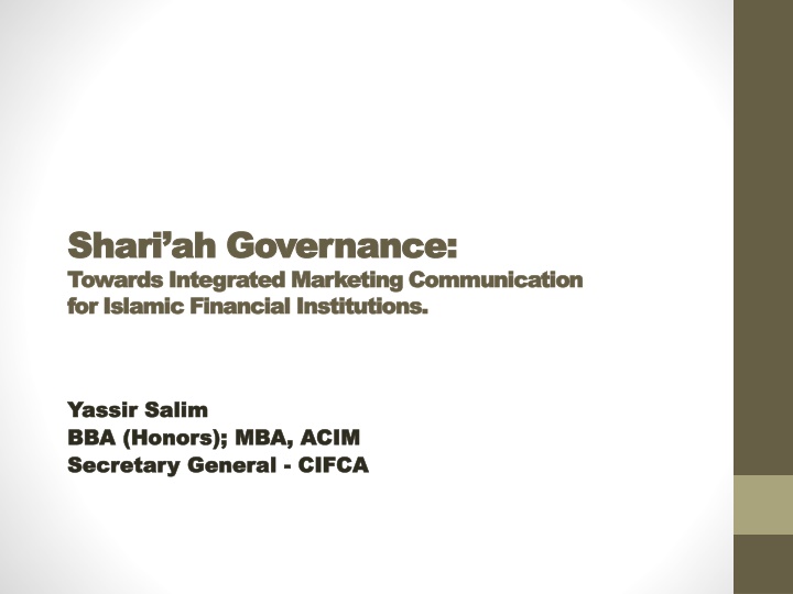 shari ah shari ah governance governance t towards n.w