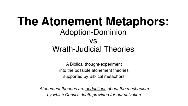 the atonement metaphors adoption dominion n.w