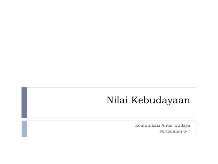 nilai kebudayaan n.w