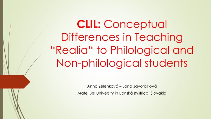 clil conceptual differences in teaching realia n.w