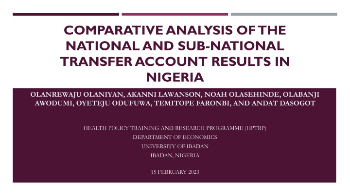 comparative analysis of the national n.w