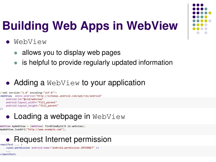 building web apps in webview n.w