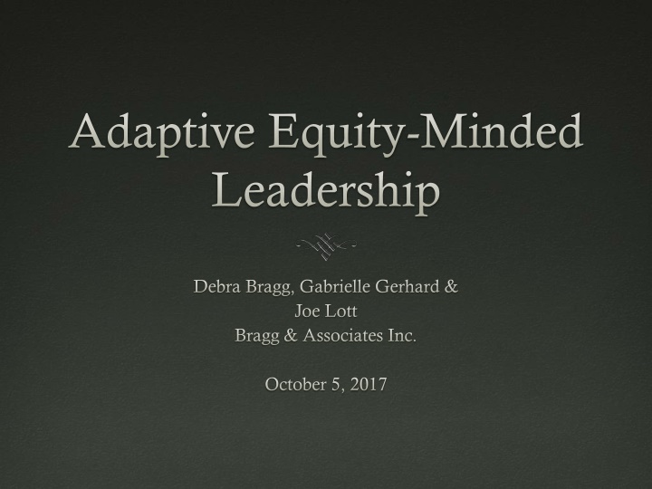 adaptive equity minded leadership n.w