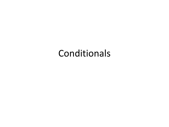 conditionals n.w