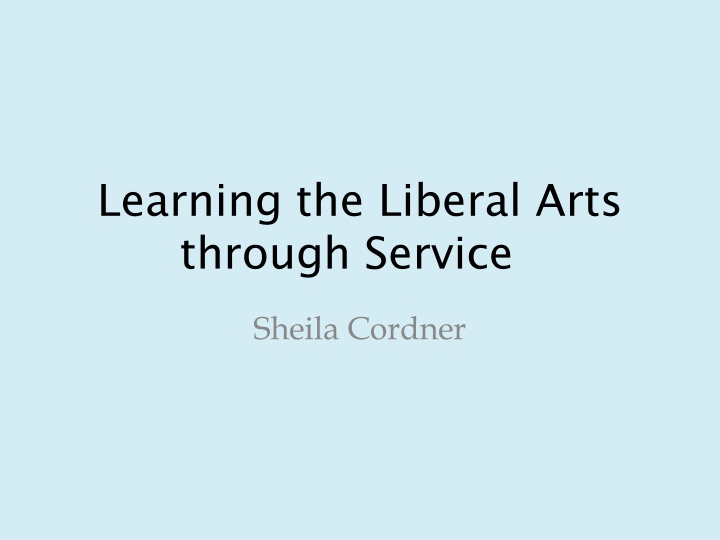 learning the liberal arts through service n.w