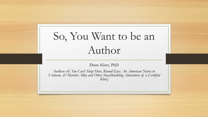 so you want to be an author n.w