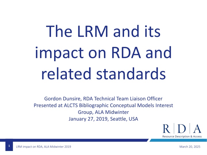 the lrm and its impact on rda and related n.w