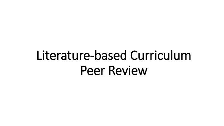 literature literature based curriculum based n.w